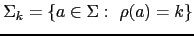 $ \Sigma_k = \{ a \in \Sigma :\ \rho(a) = k \}$