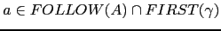 $ a \in FOLLOW(A) \cap FIRST(\gamma)$