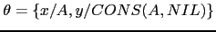 $ \theta = \{x/A, y/CONS(A, NIL)\}$