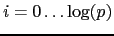 $ i = 0 \ldots \log(p)$