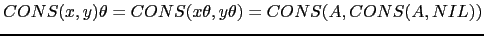 $ CONS(x, y)\theta = CONS(x\theta, y\theta) = CONS(A, CONS(A, NIL))$