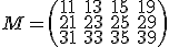 matriz 3 filas y 4 columnas